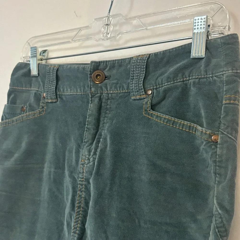 American Eagle Women's size‎ 0 teal blue green velvet stretch skirt